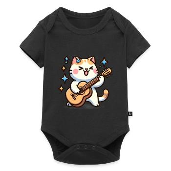 Cat Playing the guitar Musical Kitty Tee Art - Baby Premium short-sleeve bodysuit - black - Front