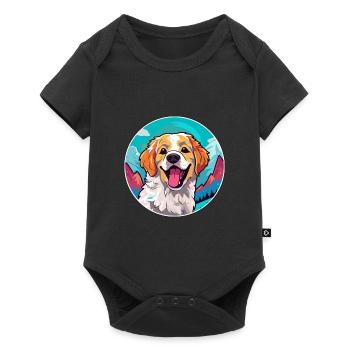 Alano Espanol Dog Breed Cartoon Kawaii Watercolor - Baby Premium short-sleeve bodysuit - black - Front