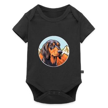 Chien de chasse andalou race de chien dessin animé Kawaii Watercol - Body à manches courtes Premium Bébé - noir - Devant