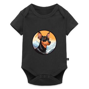 Austrian Pinscher Dog Breed Cartoon Kawaii Waterco - Baby Premium short-sleeve bodysuit - black - Front