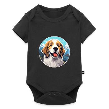 Ariegeois race de chien dessin animé kawaii aquarelle - Body à manches courtes Premium Bébé - noir - Devant