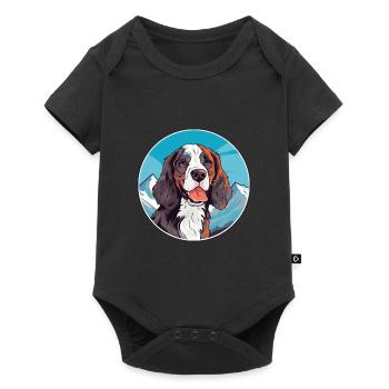 Austrian Brandlbracke Dog Breed Cartoon Kawaii Wat - Baby Premium short-sleeve bodysuit - black - Front