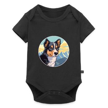 Black Tan chien race Cartoon Kawaii aquarelle - Body à manches courtes Premium Bébé - noir - Devant