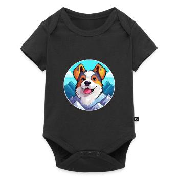 Billy Dog Breed Cartoon Kawaii aquarelle - Body à manches courtes Premium Bébé - noir - Devant