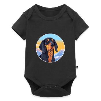 Noir et Tan Coonhound chien race Cartoon Kawaii W - Body à manches courtes Premium Bébé - noir - Devant