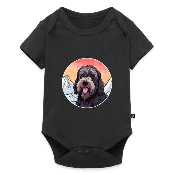Terrier Russe Noir Race De Chien Cartoon Kawaii Wat - Body à manches courtes Premium Bébé - noir - Devant