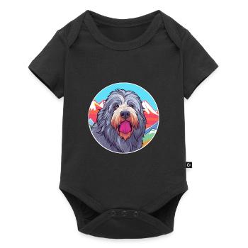 Bergamasco Berger Chien Race Cartoon Kawaii Eau - Body à manches courtes Premium Bébé - noir - Devant