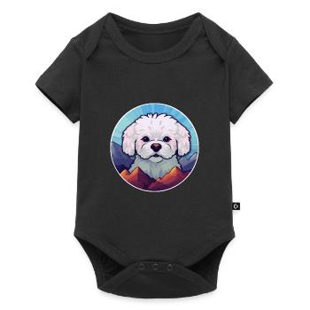 Bichon Frise chien race Cartoon Kawaii aquarelle - Body à manches courtes Premium Bébé - noir - Devant