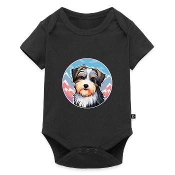 Biewer Terrier Dog Breed Cartoon Kawaii Watercolor - Baby Premium short-sleeve bodysuit - black - Front
