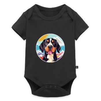 Braque Francais Race de chien Cartoon Kawaii Watercolo - Body à manches courtes Premium Bébé - noir - Devant