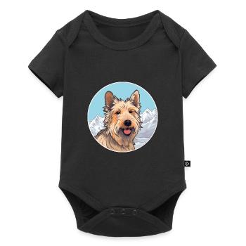 Berger Picard chien race dessin animé Kawaii aquarelle - Body à manches courtes Premium Bébé - noir - Devant