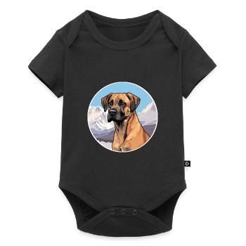 Black Mouth Cur Dog Breed Cartoon Kawaii Watercolo - Baby Premium short-sleeve bodysuit - black - Front