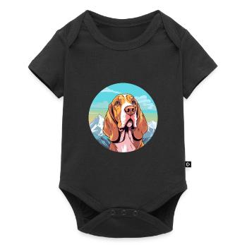 Bracco Italiano race de chien dessin animé kawaii Watercolo - Body à manches courtes Premium Bébé - noir - Devant