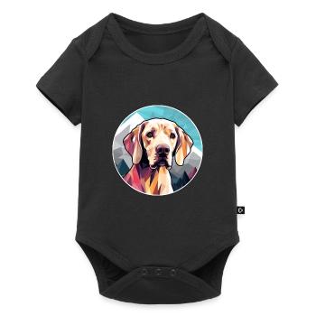 Braque Saint Germain Hunderasse Cartoon Kawaii Wate - Baby Premium Kurzarmbody - Schwarz - Vorne