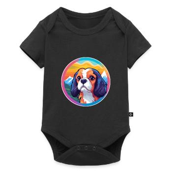 Cavalier King Charles Spaniel Dog Breed Cartoon Ka - Baby Premium short-sleeve bodysuit - black - Front