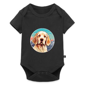 Clumber Spaniel Dog Breed Cartoon Kawaii Watercolo - Baby Premium short-sleeve bodysuit - black - Front