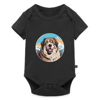 Caucasian Shepherd Dog Breed Cartoon Kawaii Waterc - Baby Premium short-sleeve bodysuit - black - Front