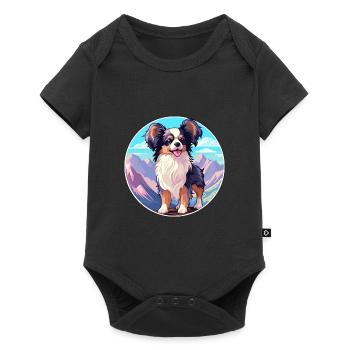 Continental Toy Spaniel Dog Breed Cartoon Kawaii W - Baby Premium short-sleeve bodysuit - black - Front
