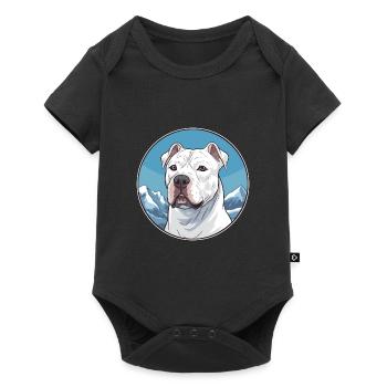 Dogue Argentino chien race Cartoon Kawaii aquarelle - Body à manches courtes Premium Bébé - noir - Devant