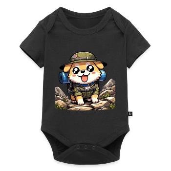 Dog Hiking Adventure Pup Apparel - Baby Premium short-sleeve bodysuit - black - Front