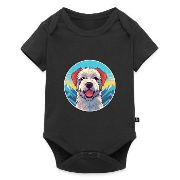 Dutch Smoushond Dog Breed Cartoon Kawaii Watercolo - Baby Premium short-sleeve bodysuit - black - Front