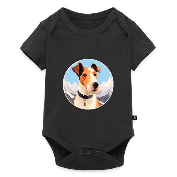 Foxterrier Glatte Hunderasse Cartoon Kawaii Waterc - Baby Premium Kurzarmbody - Schwarz - Vorne