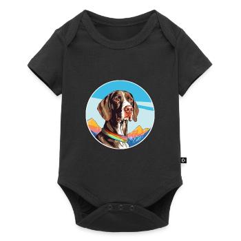 French Gascony Pointer Dog Breed Cartoon Kawaii Wa - Baby Premium short-sleeve bodysuit - black - Front