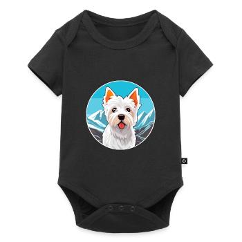 Anglais Terrier Blanc Chien Race Cartoon Kawaii Wat - Body à manches courtes Premium Bébé - noir - Devant
