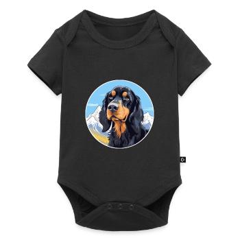 Gordon Setter chien race dessin animé Kawaii aquarelle - Body à manches courtes Premium Bébé - noir - Devant