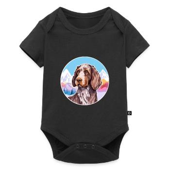 German Wirehaired Pointer Dog Breed Cartoon Kawaii - Baby Premium short-sleeve bodysuit - black - Front