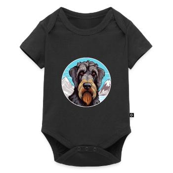 Giant Schnauzer Dog Breed Cartoon Kawaii Watercolo - Baby Premium short-sleeve bodysuit - black - Front
