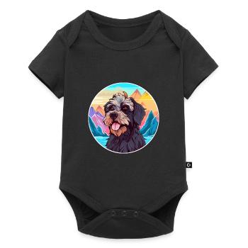 Griffon Nivernais Dog Breed Cartoon Kawaii Waterco - Baby Premium short-sleeve bodysuit - black - Front
