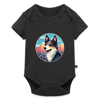 Karelo finlandais Laika chien race dessin animé Kawaii Wate - Body à manches courtes Premium Bébé - noir - Devant