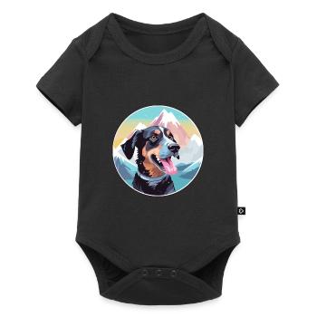Gascon Saintongeois Chien Race Cartoon Kawaii Eau - Body à manches courtes Premium Bébé - noir - Devant