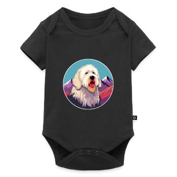Labradoodle Dog Breed Cartoon Kawaii Watercolor - Baby Premium short-sleeve bodysuit - black - Front
