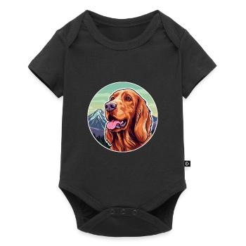 Setter irlandais chien race dessin animé Kawaii aquarelle - Body à manches courtes Premium Bébé - noir - Devant