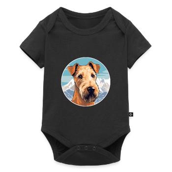 Irish Terrier chien race Cartoon Kawaii aquarelle - Body à manches courtes Premium Bébé - noir - Devant