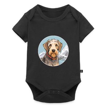 Chien de chasse à poil dur d’Istrie race de chien Cartoon Kawaii - Body à manches courtes Premium Bébé - noir - Devant