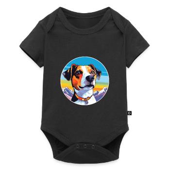 Jack Russell Terrier Dog Breed Cartoon Kawaii Wate - Baby Premium short-sleeve bodysuit - black - Front