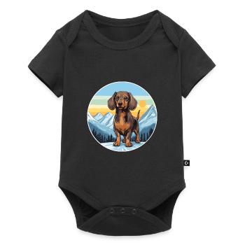 Miniature Dachshund Dog Breed Cartoon Kawaii Water - Baby Premium short-sleeve bodysuit - black - Front