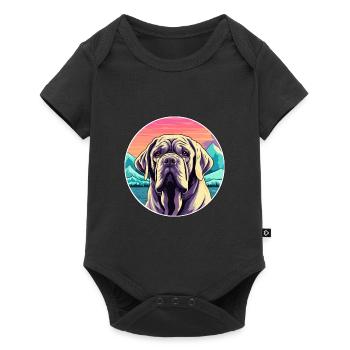 Mastiff napolitain race de chien dessin animé kawaii waterc - Body à manches courtes Premium Bébé - noir - Devant