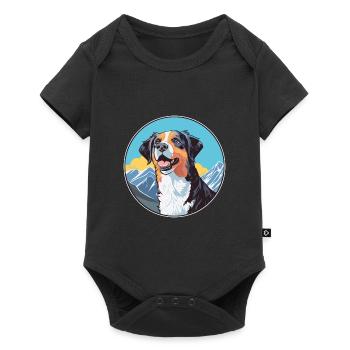 New Zealand Huntaway Dog Breed Cartoon Kawaii Wate - Baby Premium short-sleeve bodysuit - black - Front
