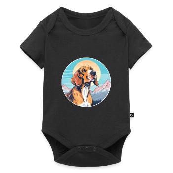 Majestic Tree Hound Dog Breed Cartoon Kawaii Water - Baby Premium short-sleeve bodysuit - black - Front