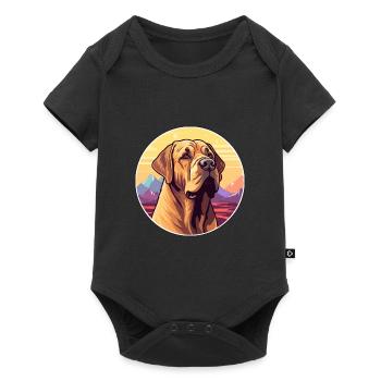 Mallorca Mastiff Dog Breed Cartoon Kawaii Watercol - Baby Premium short-sleeve bodysuit - black - Front