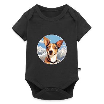 Miniature Fox Terrier chien race Cartoon Kawaii Wat - Body à manches courtes Premium Bébé - noir - Devant
