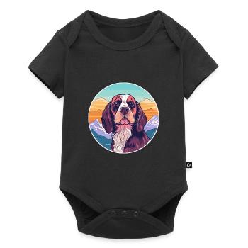 Norfolk Spaniel Dog Breed Cartoon Kawaii Watercolo - Baby Premium short-sleeve bodysuit - black - Front