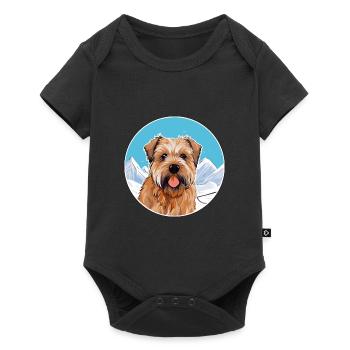 Norfolk Terrier Dog Breed Cartoon Kawaii Watercolo - Baby Premium short-sleeve bodysuit - black - Front
