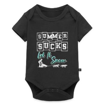 Sleighing, Christmas, Sports, Fun - Baby Premium short-sleeve bodysuit - black - Front