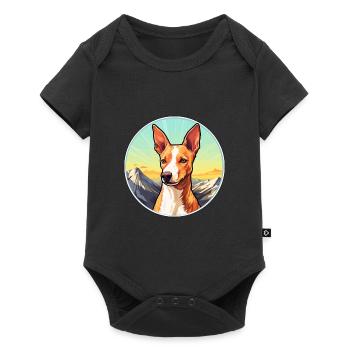 Podenco Canario race de chien dessin animé kawaii watercolo - Body à manches courtes Premium Bébé - noir - Devant
