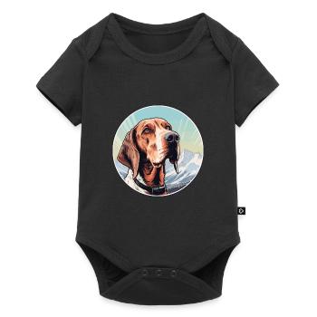Polish Hunting Hound Dog Breed Cartoon Kawaii Wate - Baby Premium short-sleeve bodysuit - black - Front